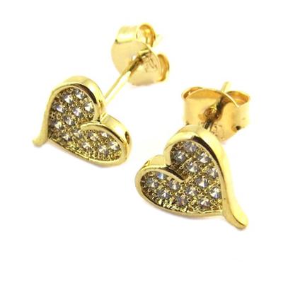 [P2341] - Gold Plated 'Love' Earrings White Gold