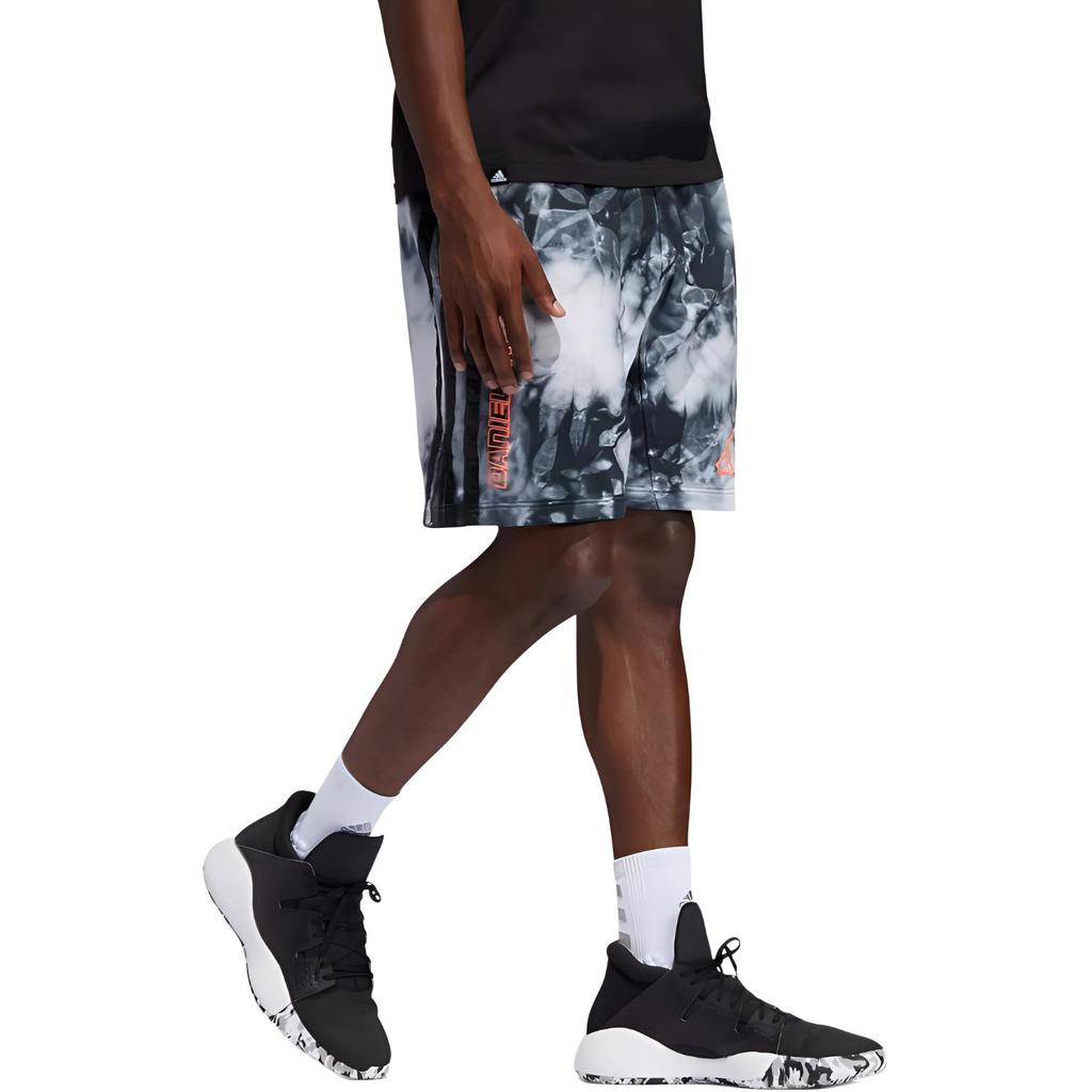 adidas X Daniel Patrick Collaboration James Harden Tie-Dye Letter Lace-Up Basketball Shorts Unisex Shorts Black FR5637
