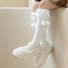Long Tube Sock Plush Hosiery Autumn&Winter Bow Socks Fashion Design Lamb Wool Stocking  Women