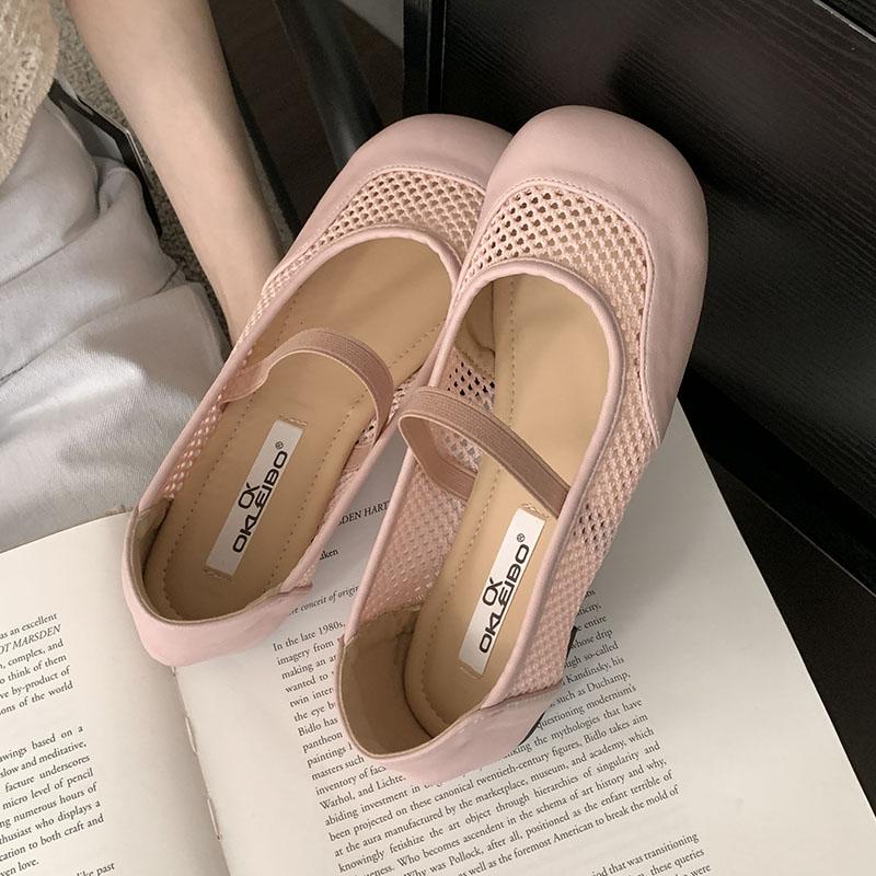 Mode Mode Gummiband Damen Ballerinas Tanzschuhe Damen Netz Atmungsaktives Schuhwerk Zum Hineinschlüpfen Damen Flats Mary Jane Schuhe