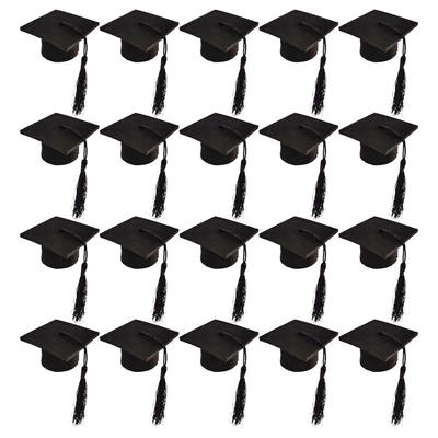 20 Pcs Mini Doctoral Hat Bottle Cap Graduation Caps Topper Favors Non Woven Fabric Bottle Party Decoration
