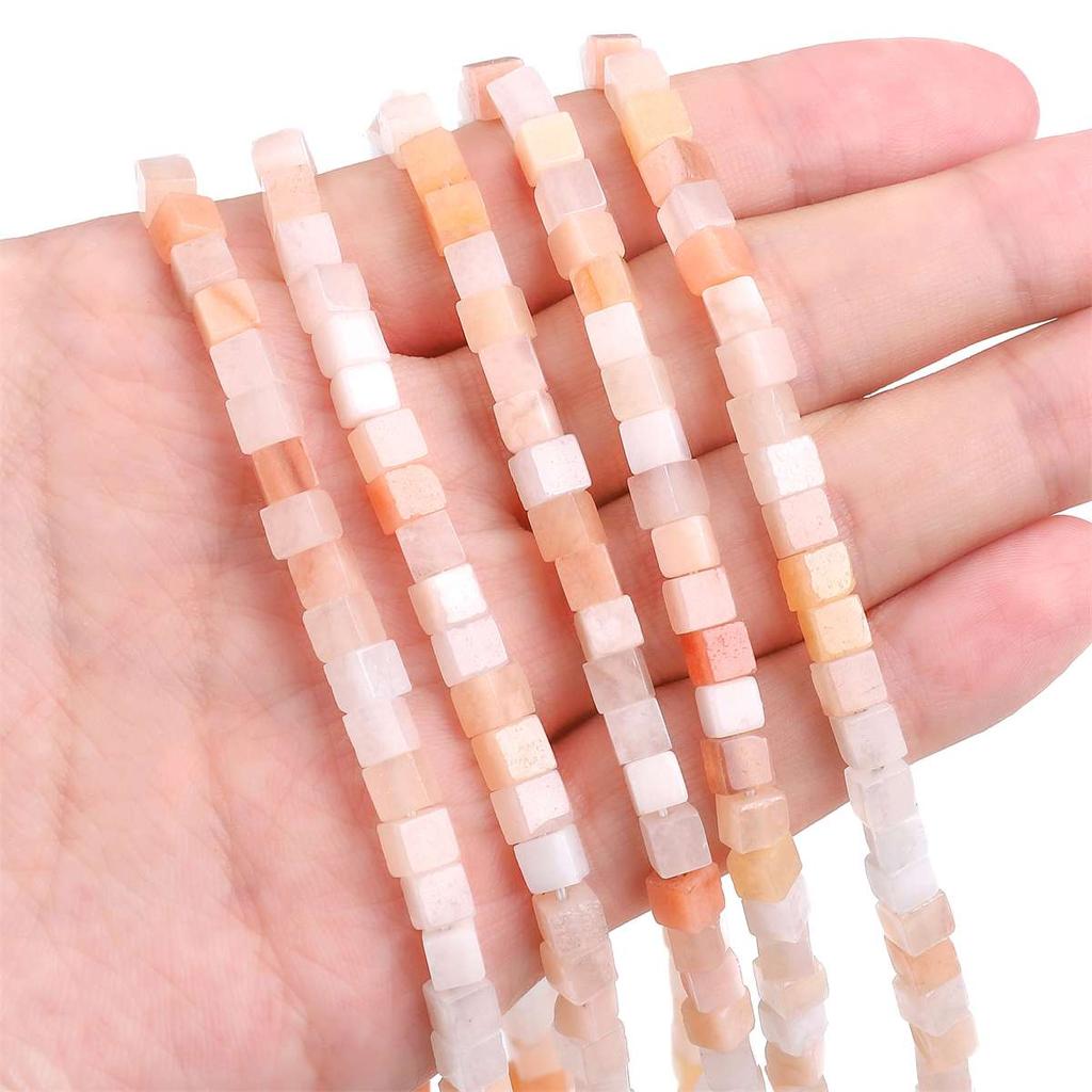 4mm Natural Stone Square Cube Beads Tiger Eye Agate Quartz Aventurine Stone E Spacer Loose Beads for Jewelry Making  85pcs 38cm