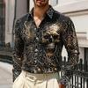 Men's Gothic Printed Long Sleeve Shirt