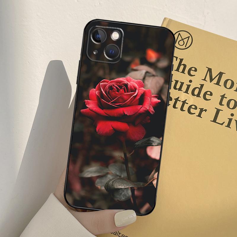 

Ярко-красный чехол с цветами розы для iPhone 13 12 Mini 11 Pro Max 6S 8 7 Plus SE 2022 2020 X XS Max XR задняя крышка iPhone 6 6s