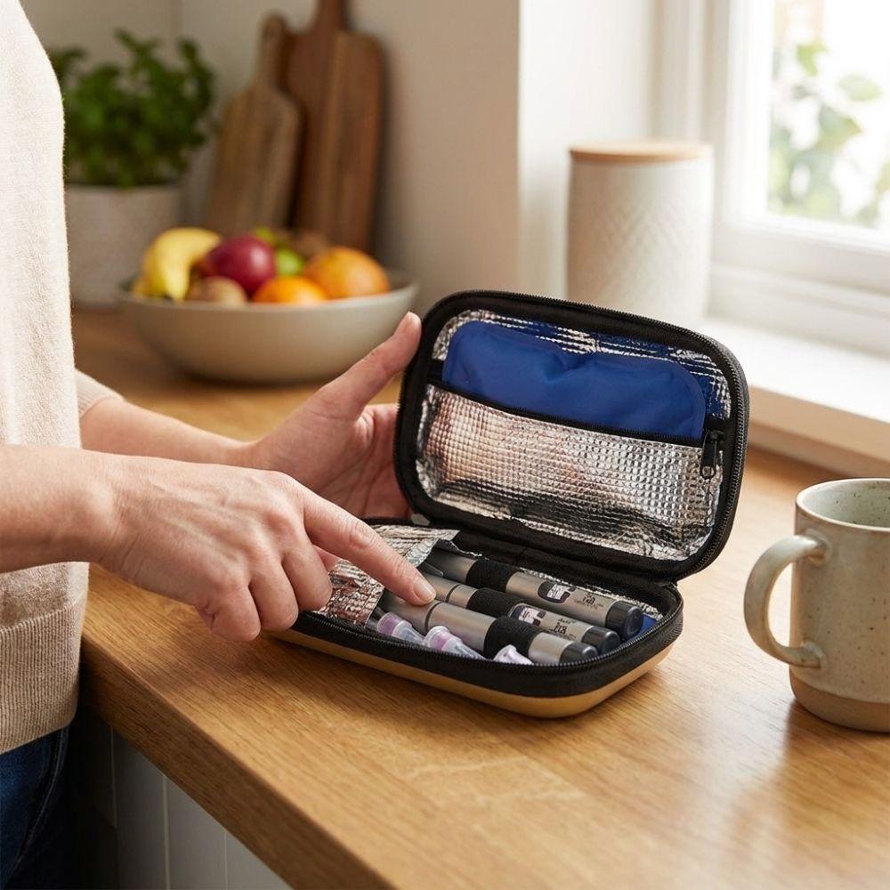 Thermal Insulated Liner Insulin Cooler Travel Case Pill Cooler Bag  For Home Outdoor Camping