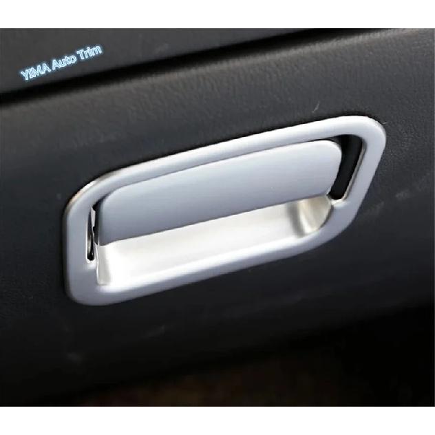For Mitsubishi Outlander 2016 - Matte / Black Car Interior Copilot Glove Storage Box Handle Sticker Accessories Cover Trim