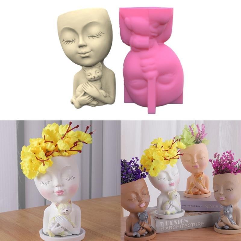 Succulents Flower Pot Resin Silicone Mold Suitable for Diy Garden Concrete Flower Pot Candle Holder Crafts Home Decor