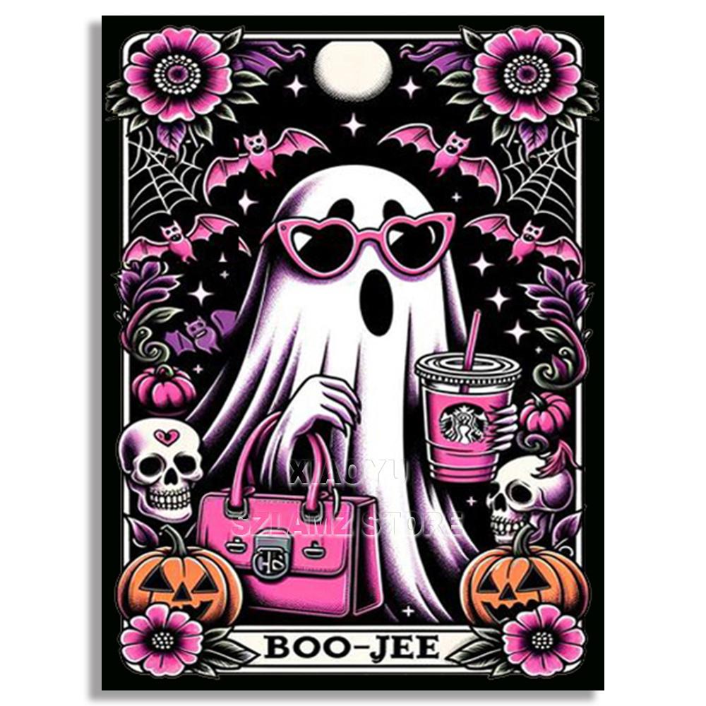 DIY Diamond Embroidery Tarot Card Diamond Painting Cartoon Skeleton Cross Stitch Set Halloween Art Decoration Gift