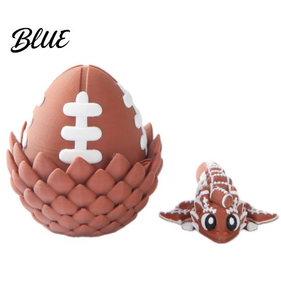 Stress Relief Dragon Flexible Sports Ball And Egg Articulated Fidget Toy 3D Egg Toy Printed with Winged Inside Desk Bendable Figure