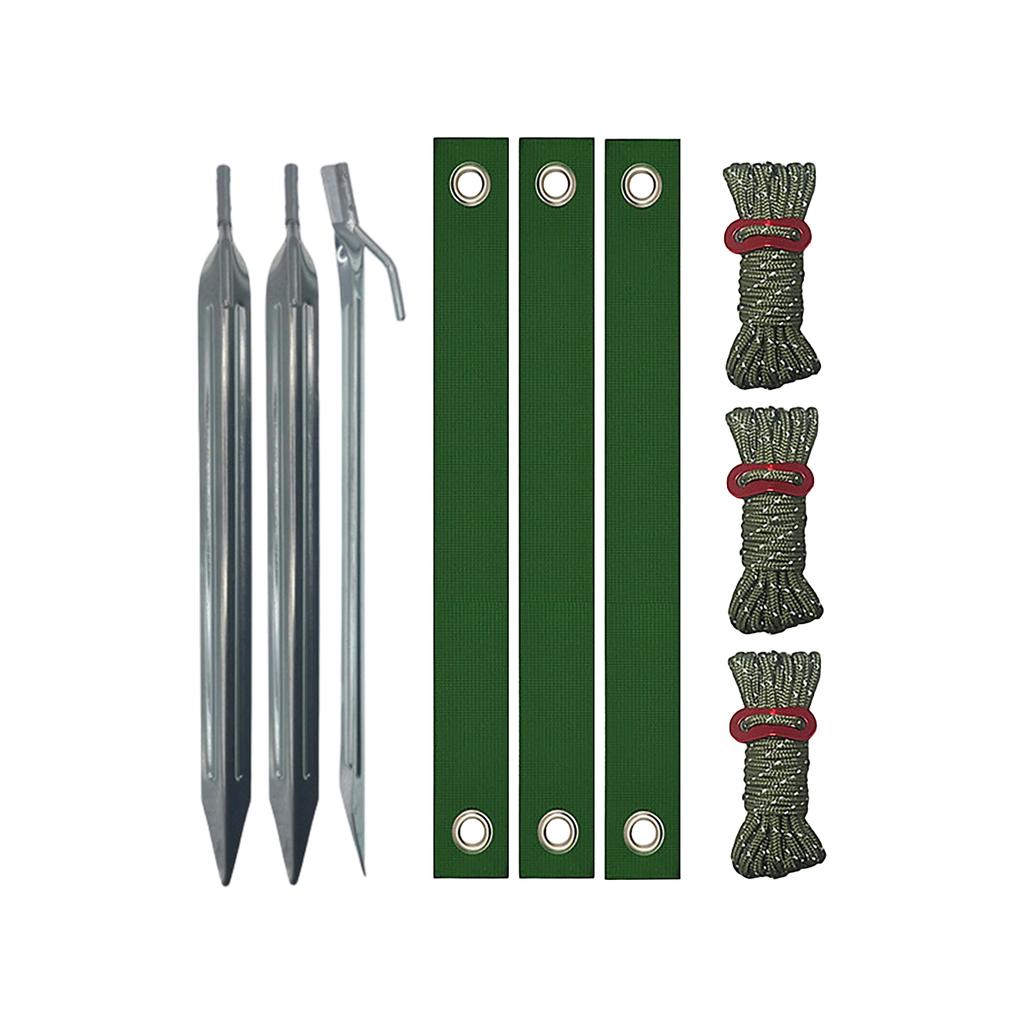 Tree Stake Kit - Green Heavy Duty Tree Stake Support, Tree Binding And Windproof Fixing Straps Rhombus Shape