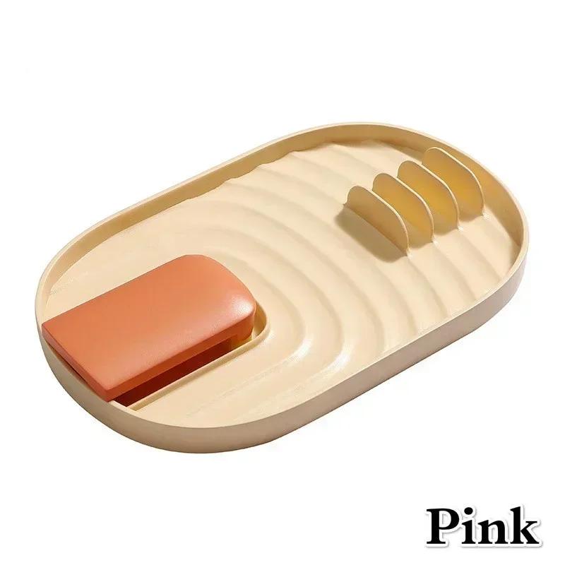 Kitchen Portable Storage Candy Color Shelf Plastic Pan Pot Cover Lid Rack Stand Holder Collapsible Support Multifu Drainage Rack