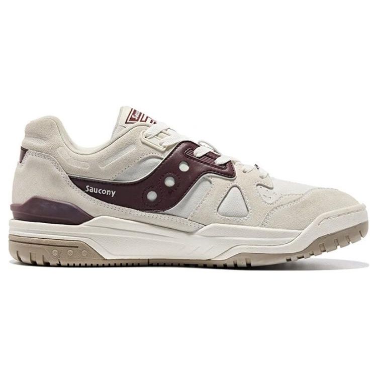 SAUCONY Cross 90 Cushioning Non-Slip Low-Top Sneakers Unisex Sneakers White Dark-Red S79035-14