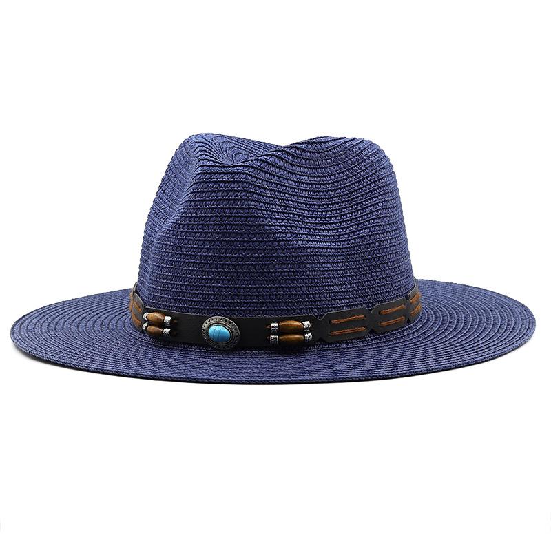 Men and Women Western Cowboy Straw Hat Top Hat Outdoor Seaside Beach Hat Sun Protection Hat
