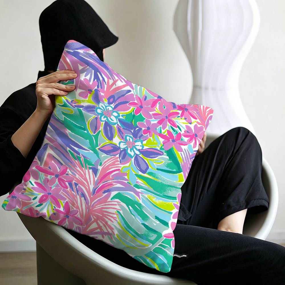 Fashion Lilly Pulitzer Pillow Cushion Cover Pillowcase Living Room Sofa Home Decor Customized