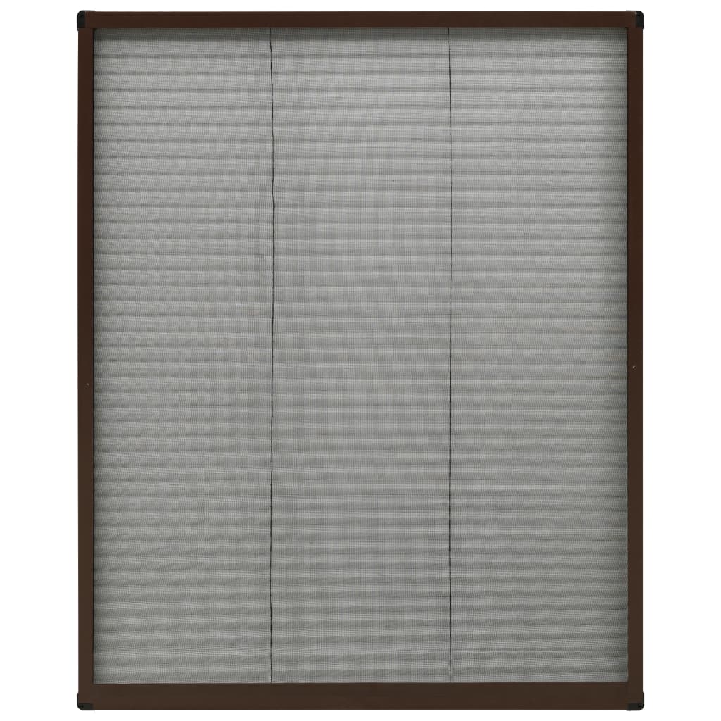 Insect Protection Pleated Blind for Windows Aluminum Brown 60 X 80 Cm