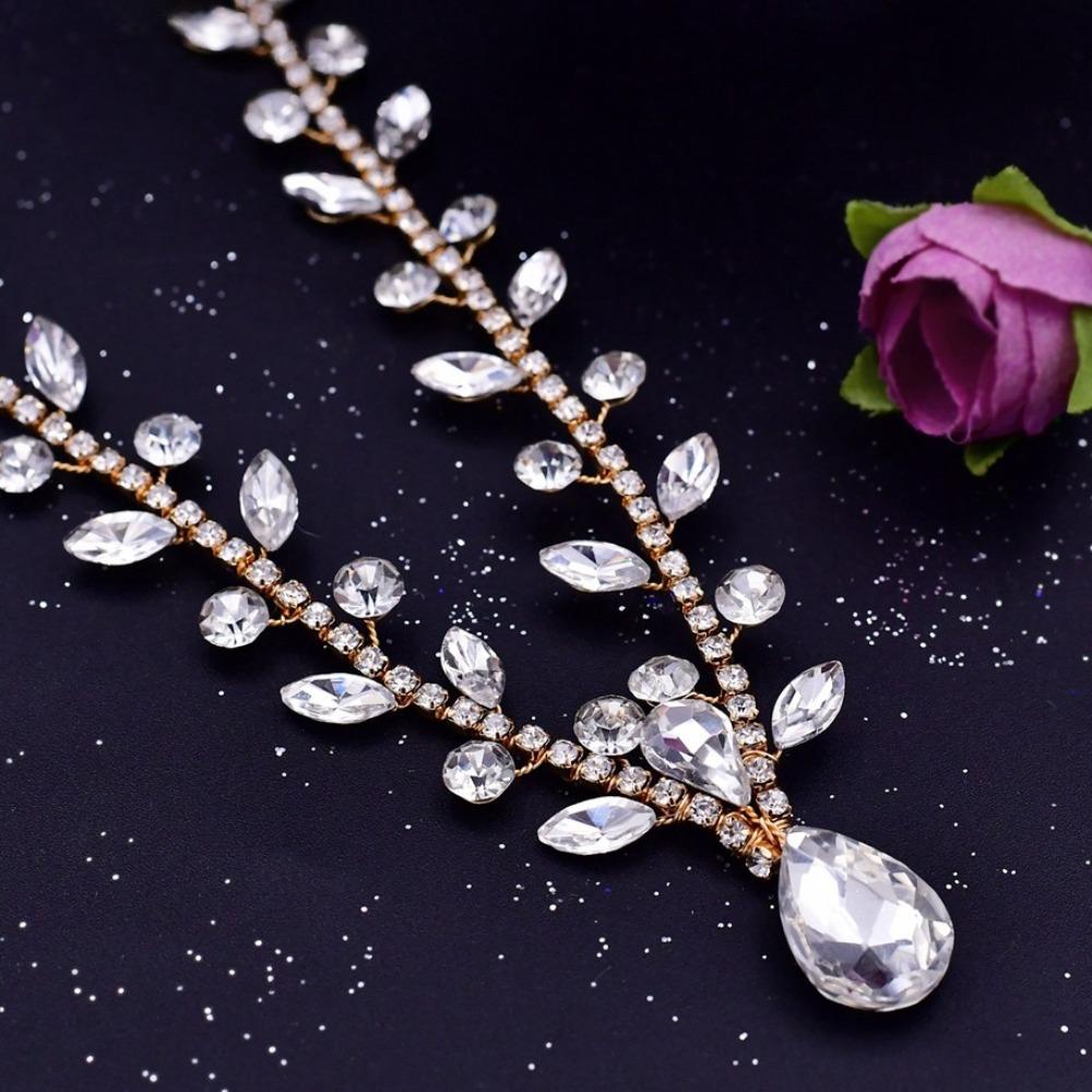 Crystal Rhinestone Frontlet Water Drop Bridal Wedding Hair Ornament Hair Jewelry