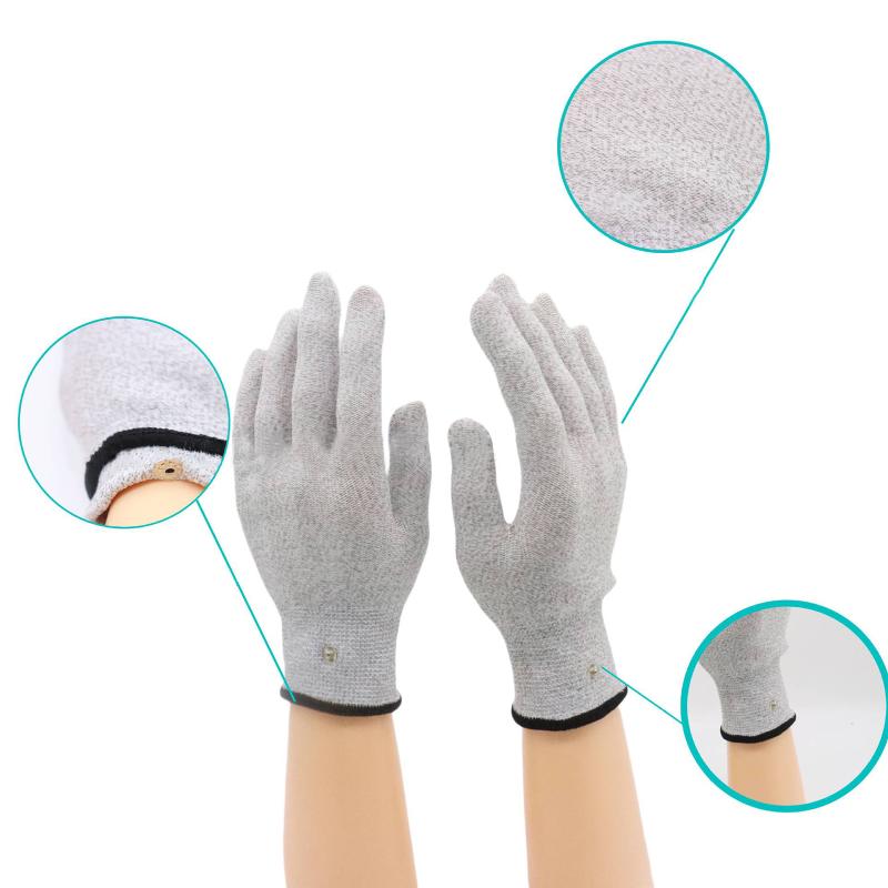 EMS TENS Conductive Gloves for Electrical Stimulation Hand Electrotherapy Reusable Gloves