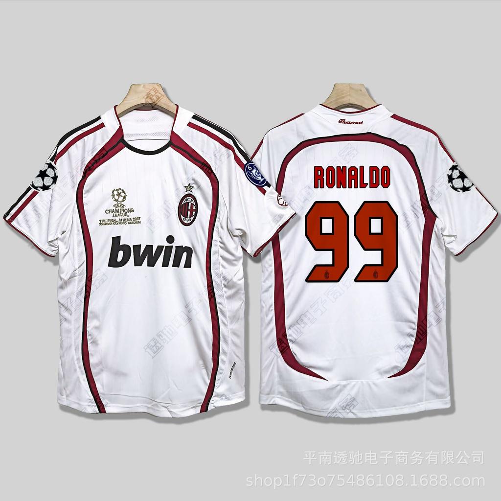 0607AC Milan retro jersey Cacanesta Maldini Inzaghi Pirlo long short-sleeved football jersey