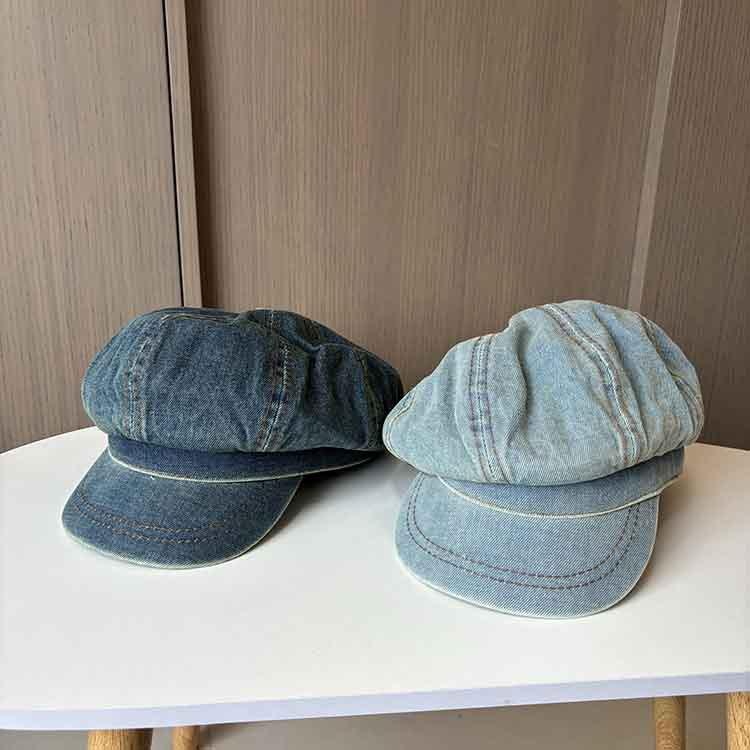 Retro Old Cowboy Beret Children Show Their Faces Small Versatile Painter Hat Literary Octagonal Hat Newsboy Hat Tide