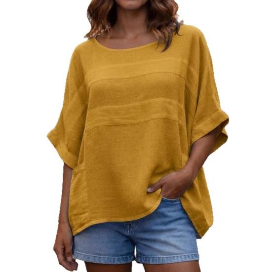 Women’s O Neck Shirt Soft Breathable Tops Regular Fit Dolman Sleeve Top Casual Loose Fit Blouse Summer Spring Shirt Perfect for Work Party Date