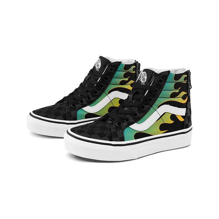 Vans SK8 Zip High top Kids' Skateboarding Shoes Flame Black Children Aged 3 7 Years Old VN0A4BUXESY