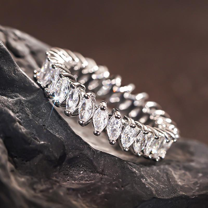 925 Sterling Silver Oval Zircon Stone Ring Finger Rings for Women Promise Love Valentine's Day Gifts