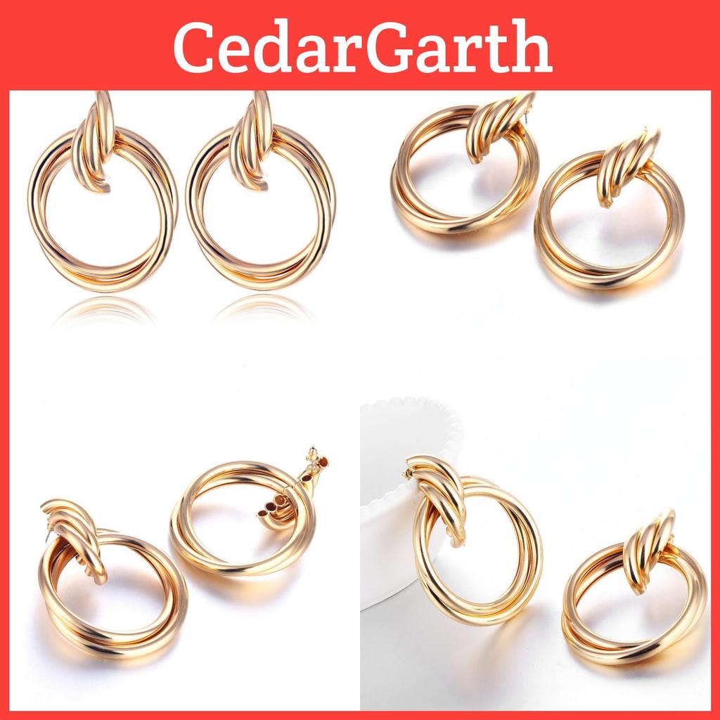 Boucles d'Oreilles Géométriques Élégantes en Alliage Pour Femmes Tendance Style Urbain Bijoux de Mode