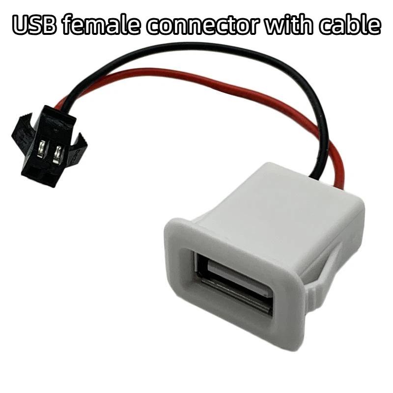 Dual Port USB C Charging Power Socket Double Layer Female Base Fast Charging with USB Reading Lamp for Travel Use