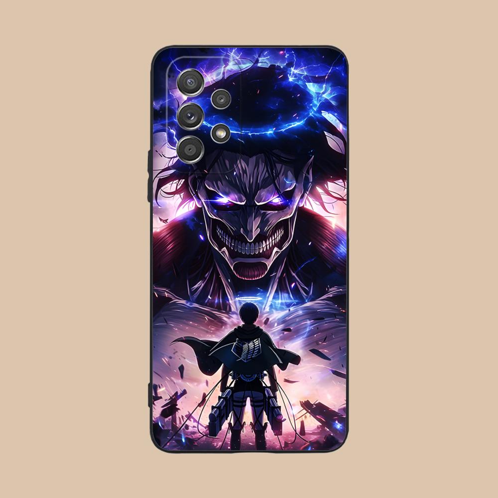 AOT Eren Yeager Matte TPU Mobile Phone Case for Samsung Galaxy M55 54 42 35 34 33 32 23 22 15 14 13 12 F55 5G Colorful Cover