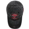 Unisex Washed Distressed Baseball Cap – Spring/Summer, Curved Brim, Letter Embroidery, Retro Style