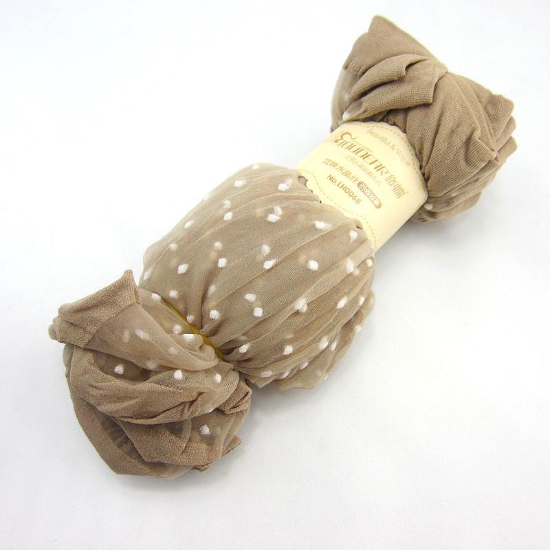 Breathable Summer Polka Dot Short Stockings - Thin Jacquard Design