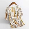 Ice Silk Short Sleeve T-Shirt Women's Printed Thin Top Pullover Bottoming Shirt Summer New Plus Size Stretch Top Lightweight and Breathable Fabric