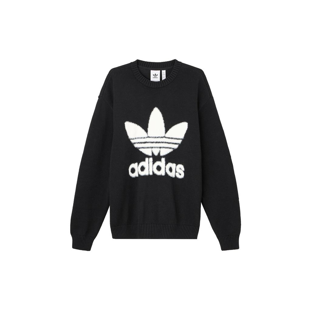 Adidas Originals Sports Lifestyle Series Comfortable Casual Letter Long Sleeve Sweater Men Sweater Black JC6348