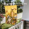 2D Flat, 1pc, 2D Flat Printing, Garden Flag with Pastoral Style Animal and Floral Patterns, Warm and Natural, Polyester Material, Multiple Sizes Avail