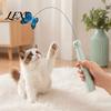Quiet Motor Cat Play Device Electric Butterfly Wand, Rechargeable Interactive Wand Toy, 360 Spinning Self-Play Toy with 2 Modes, Suction Cup