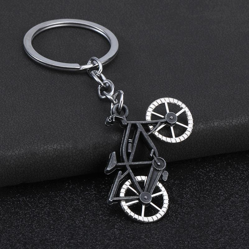 3D Dreidimensionales Metall Fahrrad Schlüsselanhänger Rucksack Schlüsselanhänger Personalisierung Abenteuer Abzeichen Schlüsselanhänger Ring Geschenk