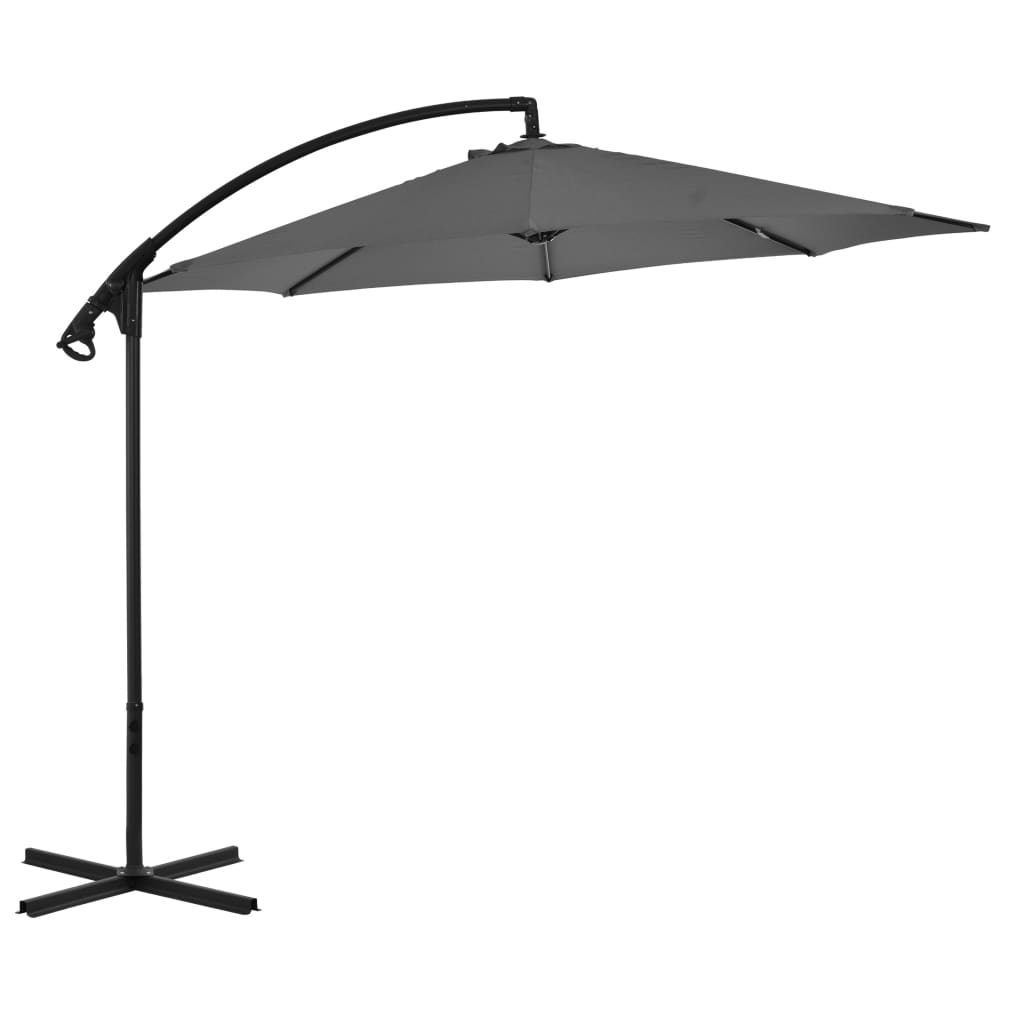 Ausleger Sonnenschirm mit Stahlstange 300 cm Anthrazit