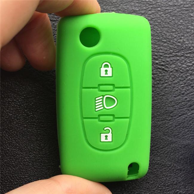 Silicone Rubber Car Key Cover Case Shell Protect For Citroen C2 C4 C5 Picasso Xsara C5 C6 C8 Folding 3 Button Key Accessories
