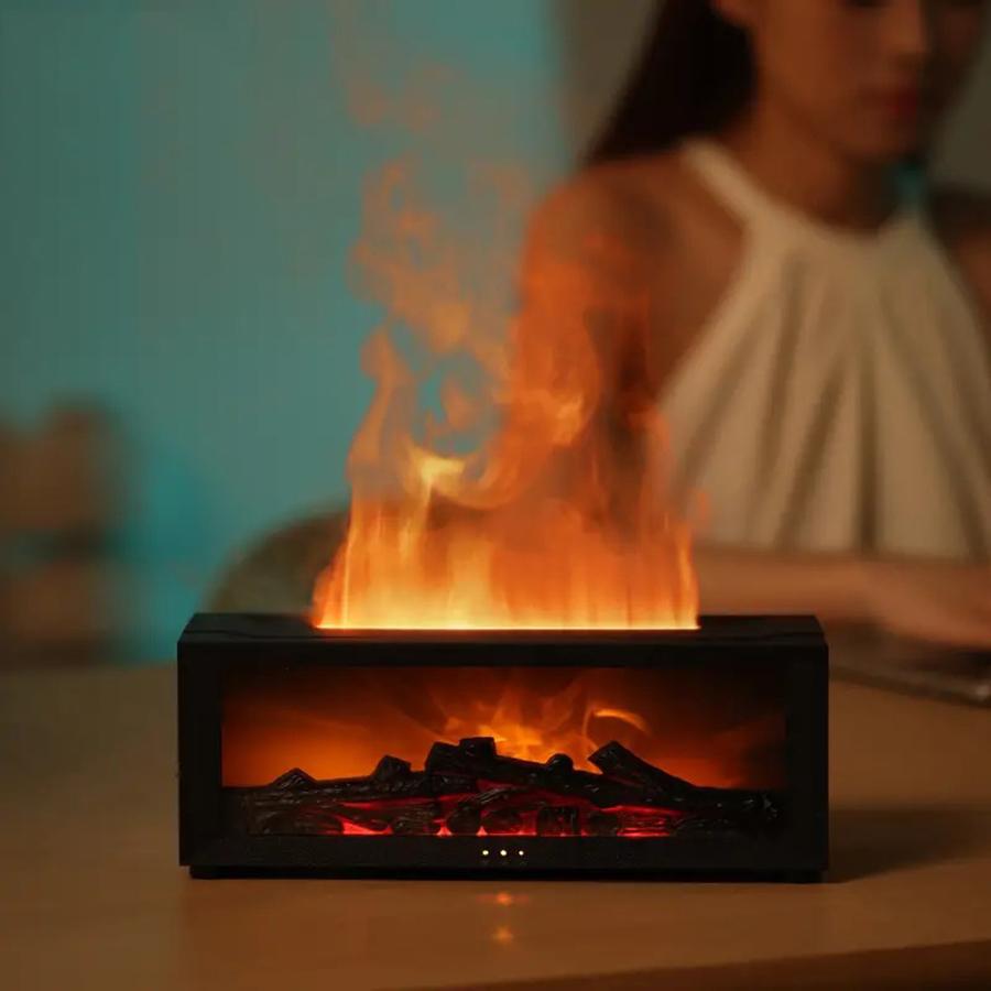 Xiaomi Fireplace Humidifier Aromatherapy Diffuser, Equipped With Remote Control Color Lights, Automatically Shuts Off In Case Of Water