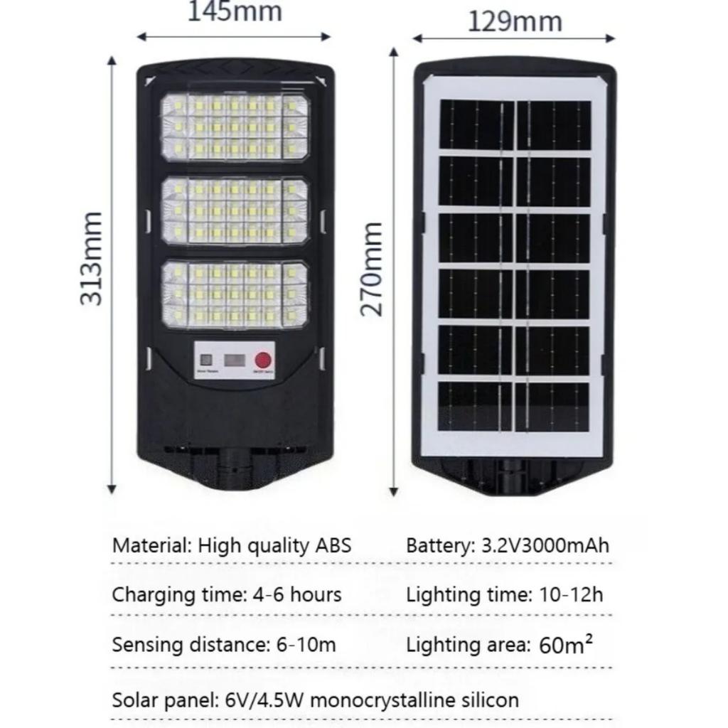 1 Pack Solar Street Light Outdoor Waterproof 6500K LED Solar Motion Sensor Light Outdoor Dusk To Dawn Flood Light Remote Control