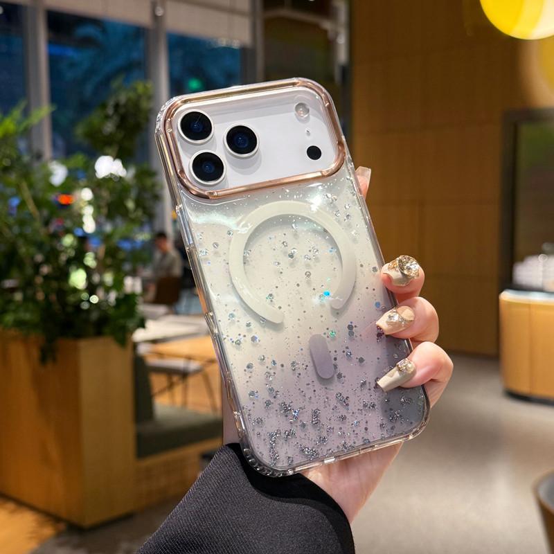 

Applicable To IPhone17proMax Brilliant Magnetic Phone Case Apple 16 Flash Powder High End 15 Anti Fall Protection Case iPhone13proMax