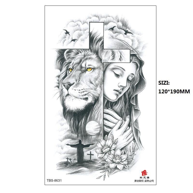 Traditional Men'S Totem Big Spider Dragon Water Transfer Simulation Tattoo Disposable Tattoo Sticker