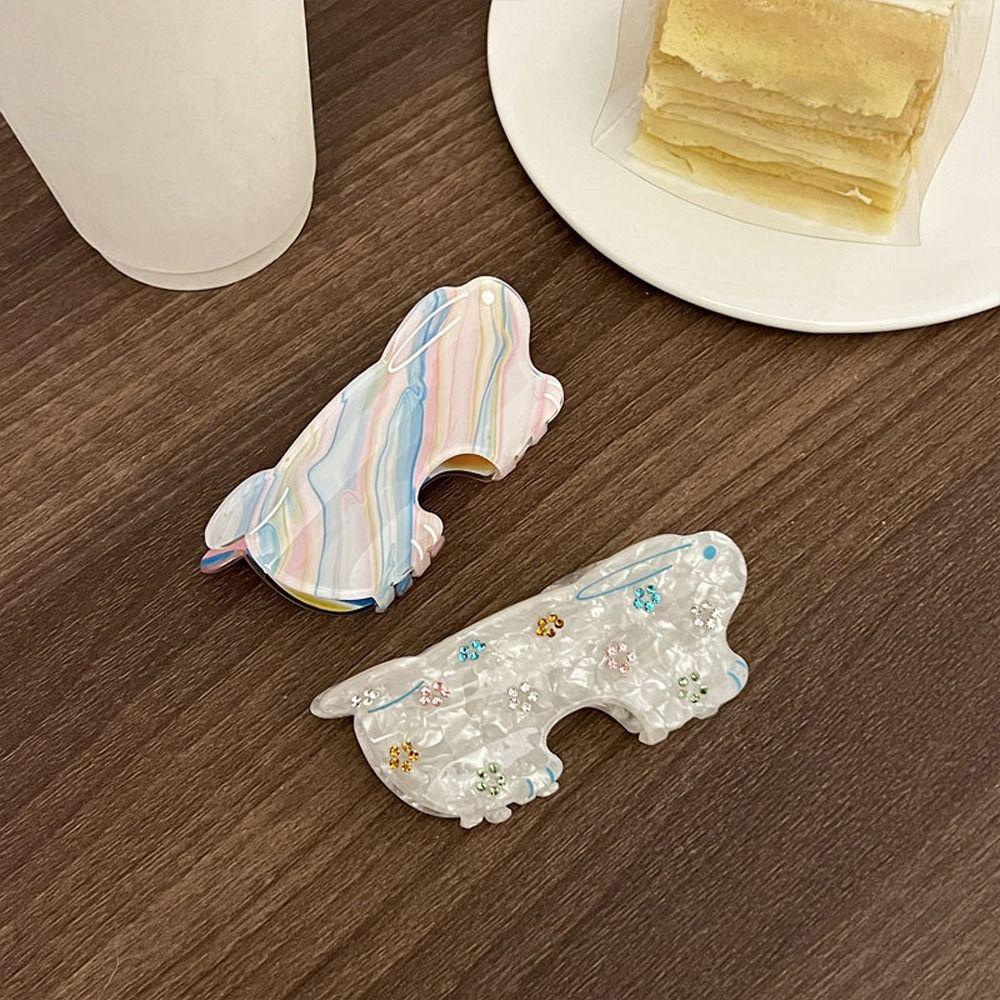 

Животные Подарки для девочек Циркон Кролик Женские заколки для волос Ацетатный коготь для волос Корейский зажим в виде акулы