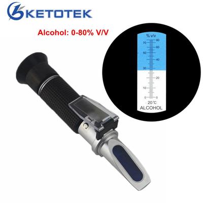 0-80% V/V réfractomètre à alcool Portable réfractomètres ATC outils alcool alcool