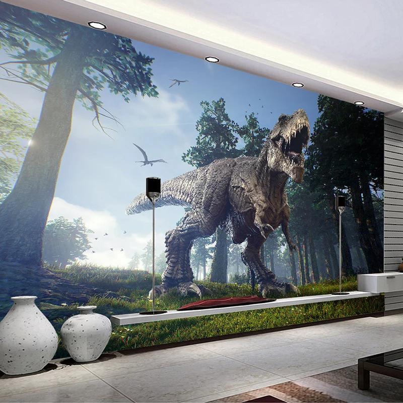 3D Fototapete Wald Dinosaurier Stereoskopisch Wohnzimmer Sofa TV Hintergrund Wanddekor Malerei Große Wandtapete