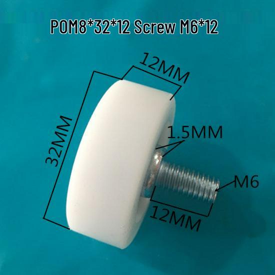 626 Rubber-Coated Nylon Roller with Shaft, 608 Bearing Pulley Wheel Guide