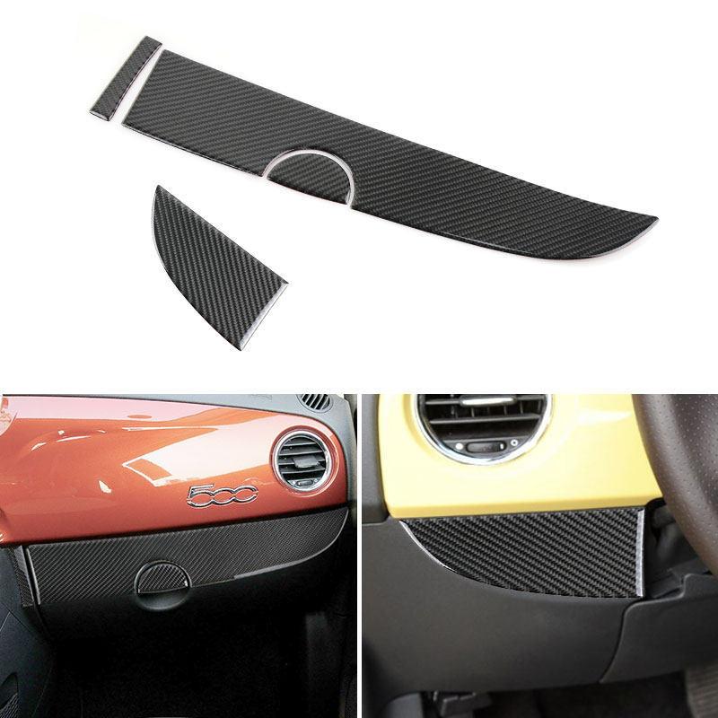 Accessoires de Garniture de Couvercle de Boîte à Gants Co-pilote de Panneau de Bord de Voiture Pour Fiat 500 2008- Abarth 595 2012- Abarth 695 2017-