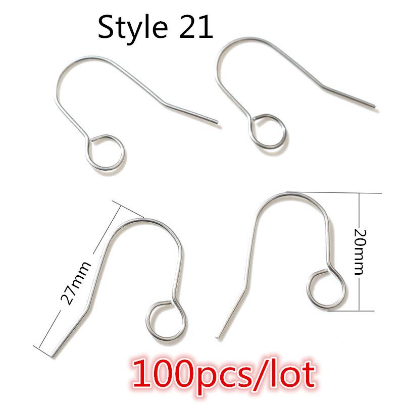  20x17mm Multi Styles Stainless steel DIY Earring Findings Clasps Hooks Jewelry Making Accessories Earwire