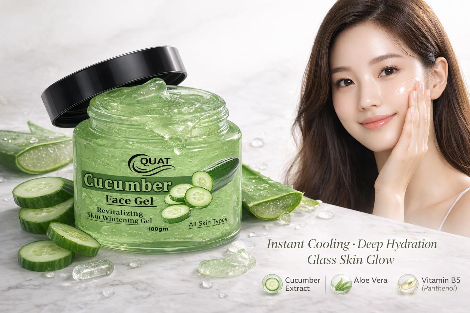 QUAT Cucumber Face Gel, Revitalizing Skin