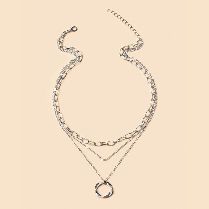 

Fashionable Hip-hop Alloy Multi-layer Women s Necklace with Niche Design Unique Personality Party Accessories Collarbone Chain 43cm